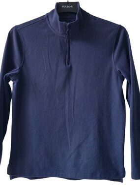 Medium Pullover Quarter Zip Blue Navy Mens M Size Tailored Fit Jos A Bank 1/4 LS